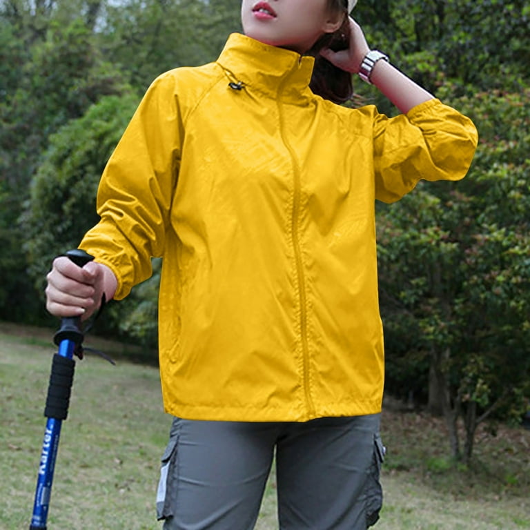 Yellow Best Lightweight Rain Jacket For Hiking YNGKMEA Rain Jacket