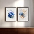 thumbnail image 2 of Blue Floral Hydrangea Plant Canvas Painting Print Wall Art for Living Room Bedroom Decoration Frameless, 2 of 7