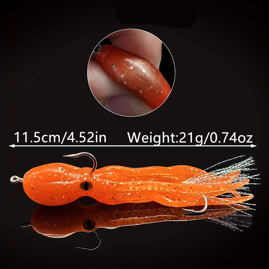 3PC Durable Fishing Lures Jigs For Sea Bass Octopus Soft Lures, Heavy Duty Salmon, Trout Lead