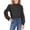 Black, variant on Girls Long Sleeve Shirts Chiffon Blouses Swiss Dot Frill Neck Casual Loose Cute Top Tee