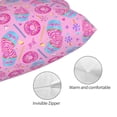 thumbnail image 3 of Pofeuu Pink Donuts Print Polyester Microfiber Plush Pillowcases, Super Soft and Cozy Pillow Case Covers with Envelop Closure（Pillow core not included）-16"x24", 3 of 6