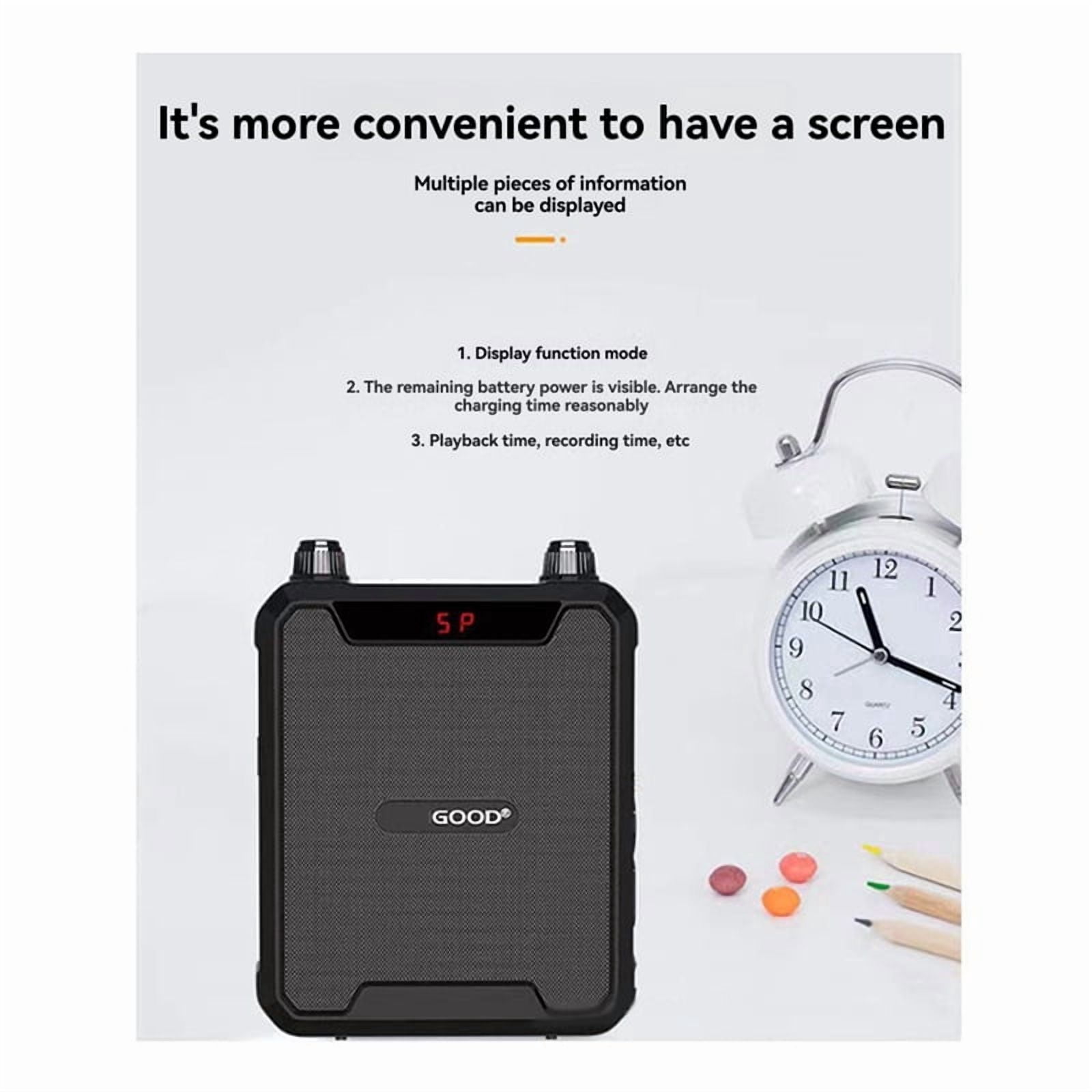 30W Portable IPX6 Waterproof Voice Amplifier with Wireless Microphone Bluetooth Speaker for Teachers Tour Guide
