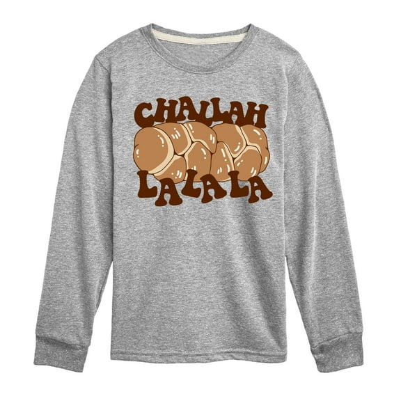 Instant Message - Hanukkah - Challah LaLaLa - Toddler & Youth Long Sleeve Graphic T-Shirt