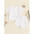 thumbnail image 4 of Suealasg Toddler Boys Summer Shorts Sets 6M 1T 2T 3T 4T Little Boys Short Sleeve Solid Color Tops and Drawstring Shorts Sets 2Pcs Baby Boys Clothes, 4 of 7