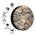 thumbnail image 4 of Fuzoiu Watercolor Zebra Print Universal Spare Tire Cover with Buckle Strap, Waterproof Wheel Covers for Jeep, Trailer, RV, Truck and All Car-14 inch, 4 of 6
