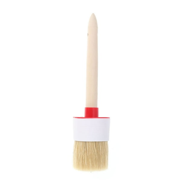 Cepillo de limpieza con cerdas de jabalí natural y mango de madera de cabeza redonda para ruedas - 18 lb (60 mm)
