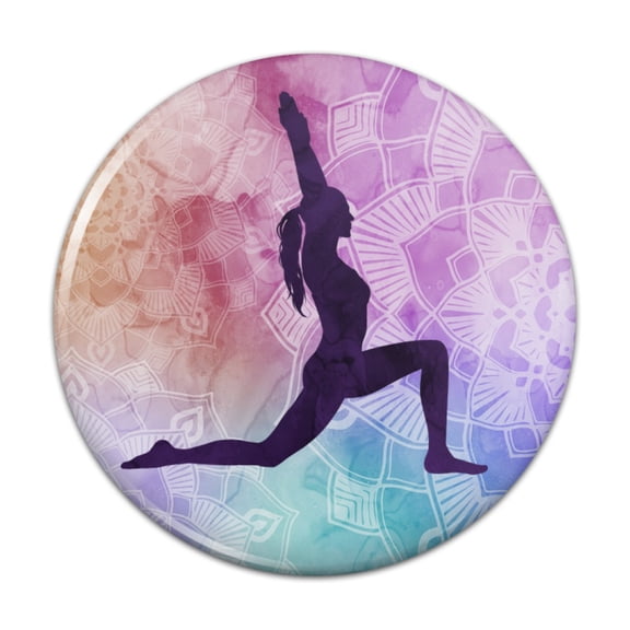 High Lunge Crescent Variation Yoga Pose Pinback Button Pin