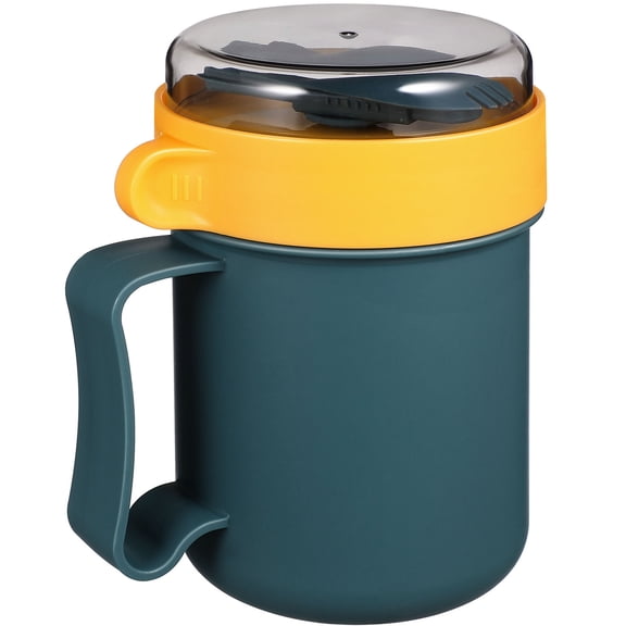 OULII Soup Mug with Lid Microwavable Bowl Blue PP Portable Lunch Container 1Pack