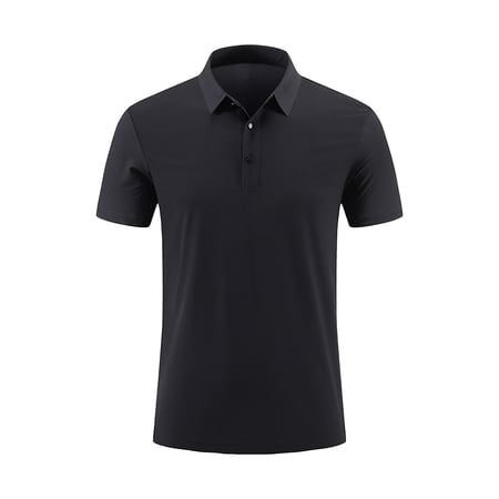 KeShDi Polo Shirt Mens Golf Shirts Work Summer Men s Casual Fashion Solid Color Short Sleeved Fold-over Collar Blouse/Shirt Black 3X