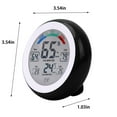 thumbnail image 3 of Pgyong Electronics Clearance New Round Touchs Screen Temperatures Hygrometer with Clock Alarm Clock Household Thermometers Electronic Temperature and Humidity, 3 of 8
