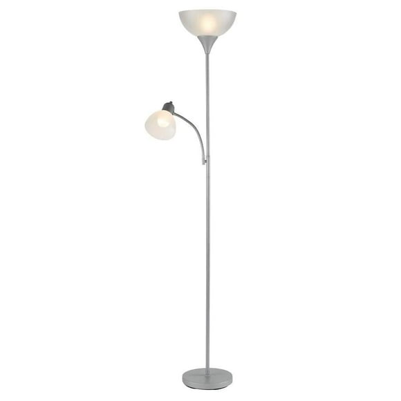 Hampton Bay Lampe sur Pied Mère/fille Argentée de 71,5 Po