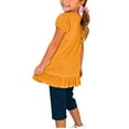 thumbnail image 4 of Cethrio Girls Cotton T-shirts, Short Sleeve Crew Neck Casual Ruffled Summer Tops Orange Size 7-8, 4 of 6