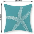 thumbnail image 6 of Coastal Pillow Covers 20x20 Set of 2 Aqua Teal Turquoise Coral Starfish Throw Pillows Nautical Ocean Decorations Summer Linen Beach Pillowcase Outdoor Decor Farmhouse Cushion Case for Couch, 6 of 6