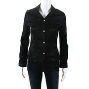 Angle View: Pre-owned|Dolce & Gabbana Womens Floral Print Button Down Blouse Black Size Small