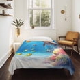 thumbnail image 4 of Sea Turtle Coastal Tapestry for Bedroom Wall Hanging Tapestry, Summer Beach Coral Ocean Fishes Ceiling Backdrop Tapestries Poster Blanket Wall Decor for Teens Room Living Room Dorm 59" x 90", 4 of 8
