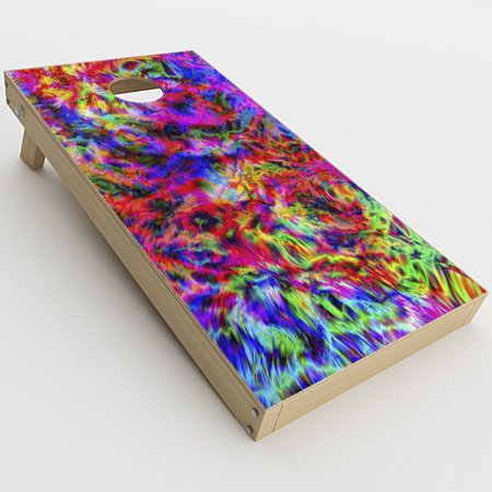 Skin Decal Vinyl Wrap for Cornhole Game Board Bag Toss (2xpcs.) Skins Stickers Cover / tye dye fibers felt tie die colorful