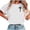 White, variant on Vmvidoty Womens Print Crew Neck Soft Cotton T-shirt Top White XXL( Women's or Women's Plus )