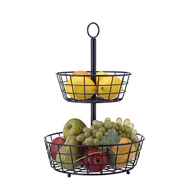SunnyPoint Tabletop 2Tier Countertop Fruit Basket Stand