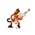 thumbnail image 2 of Monkey Playing Electric Guitar Wall Decal Wallmonkeys Peel and Stick Graphic (12 in H x 12 in W) WM502893, 2 of 4