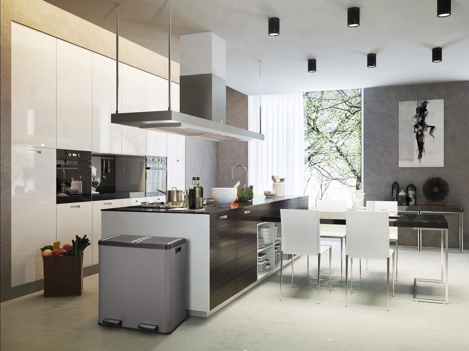 The Step N' Sort Large Capacity 70 L, 2 Compartment Trash and Recycling Bin