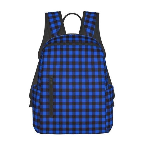 Easygdp Buffalo Plaid Blue Black para Easygdp Yak - Mochila Casual Ligera y Resistente para Viaje y Senderismo para Hombres y Mujeres