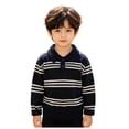 thumbnail image 3 of Gubotare Sweater for Kids Boy Boys Sweaters Toddler's Pullover Sweater Little Kid's Ribbed Knitted Tops Knitwear 5T 6T (Navy,5-6 Years), 3 of 9
