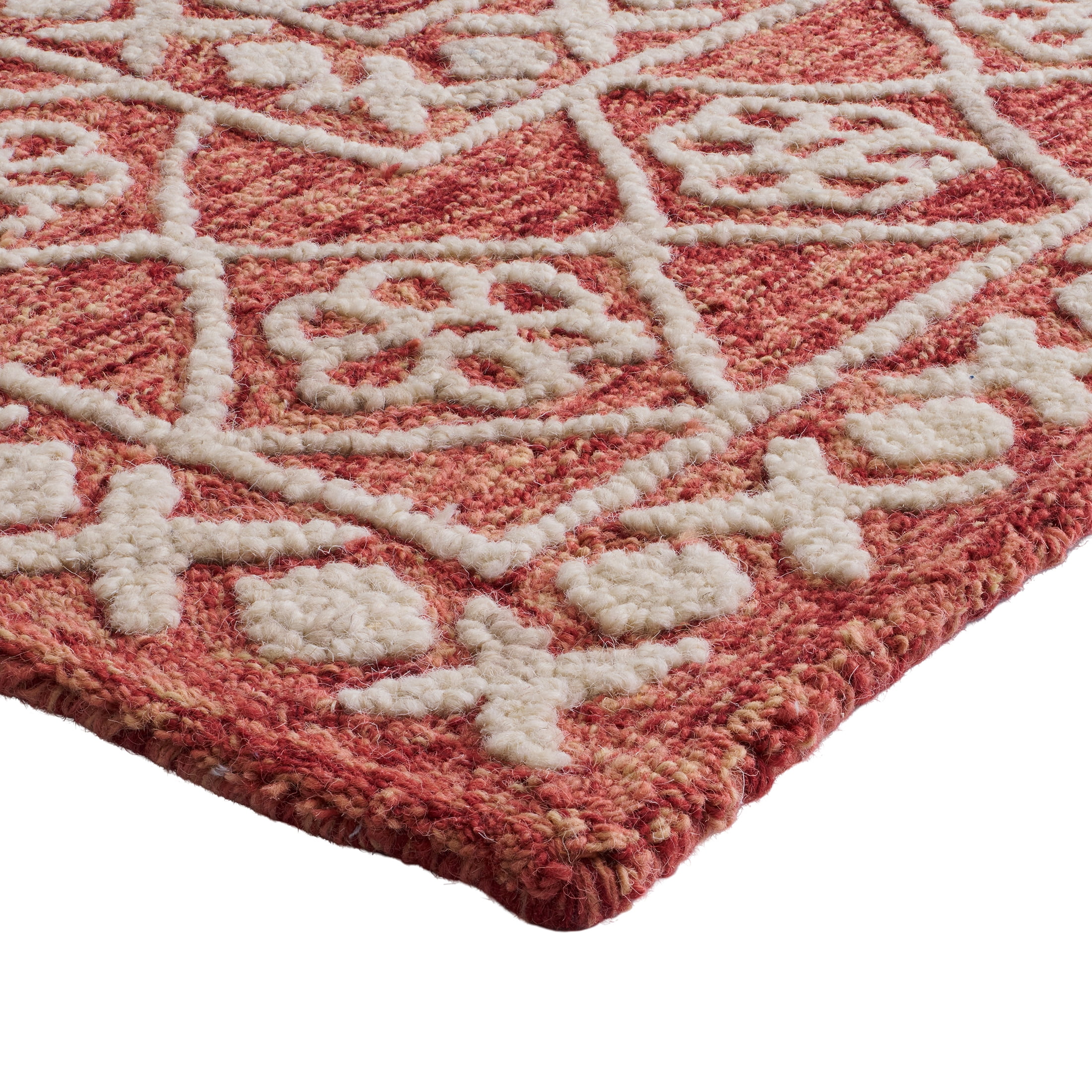 Better Homes & Gardens Rust/Beige Floral Trellis Indoor Area Rug, 8' x 10'
