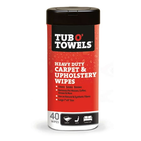 Tub O' Towels Carpet & Upholstery Wipes, 40 count