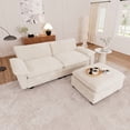 thumbnail image 2 of Muumblus Oversized Modular Sectional Cloud Sofa with Ottoman, L-Shaped 2-Seat Corduroy Couch for Living Room, Beige, 2 of 9