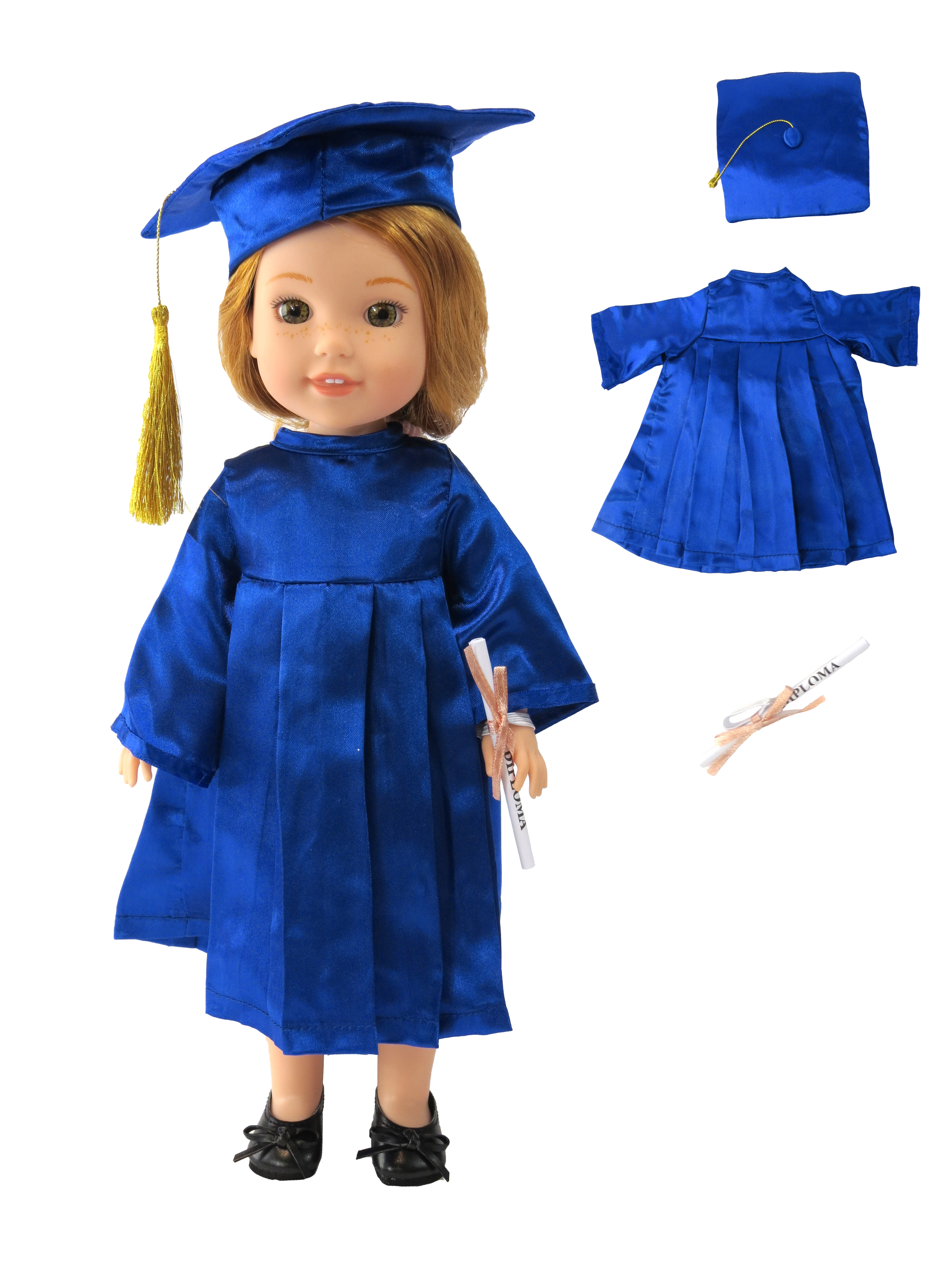 Blue Graduation Outfit made for 14 inch dolls