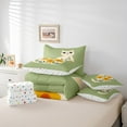 thumbnail image 5 of Erosebridal Kawaii Kitten Bedding Full Size,Retro Flower Bed Set,Yellow Green Bedding Sets Full Size For Kids Boys,Ultra Soft Room Decorative Reversible,7pcs, 5 of 7