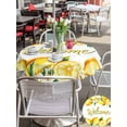 thumbnail image 4 of Yellow Lemons Outdoor Tablecloth - 60 Inch Round Dining Table Cover, Summer Fruits Leaves Pastoral Botanical Waterproof Outdoor Table Cloth with Umbrella Hole & Zipper for Picnic/Patio/Party, 4 of 7