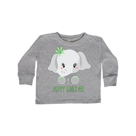 

Inktastic Poppy Loves Me- cute elephant Gift Toddler Boy or Toddler Girl Long Sleeve T-Shirt