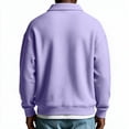 thumbnail image 6 of Dwellite Mens Casual Waffle Polo Shirts Button Collared Shirts Long Sleeve Sweater Fall Winter Solid Color Clothes Light Purple M, 6 of 10