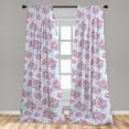 thumbnail image 4 of Ambesonne Tropical Curtains, Tiger Faces Geometric Back, Pair of 28"x95", Pale Purple Jade Green, 4 of 5