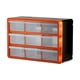 thumbnail image 1 of Gabinete de almacenamiento con cajones y compartimentos organizadores de múltiples rejillas para la familia Cuadrícula mediana naranja 9, 1 of 9