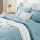 thumbnail image 3 of Juego de edredón CozyLux Queen, color azul claro, 7 piezas, cama en bolsa, 3 of 8