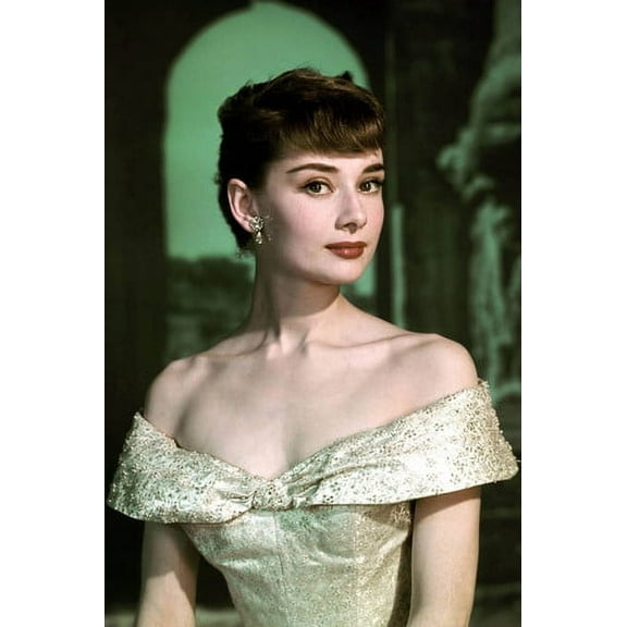 Audrey Hepburn in Roman Holiday beautiful color iconic pose 24x36 Poster