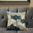 thumbnail image 5 of Hawaii Floral Oil Duo Indoor/Outdoor Pillow in Yellow Blue 18x18, 5 of 6