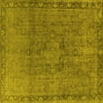 thumbnail image 1 of Ahgly Company Machine Washable Indoor Square Oriental Yellow Industrial Area Rugs, 8' Square, 1 of 4