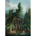 thumbnail image 2 of Hubert Robert 18x24 Black Ornate Framed Double Matted Museum Art Print Titled: The Bathing Pool, 2 of 5
