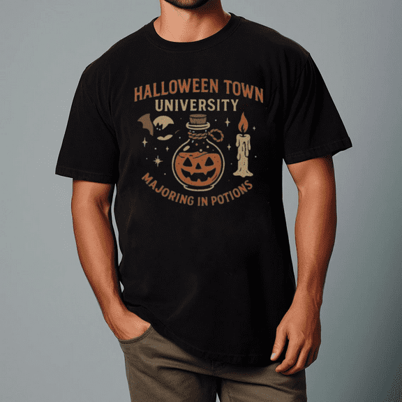 Halloween Town University Potion Master Graphic Unisex T-Shirt, for Men & Women, up to Size 5XL