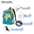 thumbnail image 4 of KLL World Map With Landmarks Print Travel Laptop Backpack - College Backpack Business Work Bag Nurse Bag Casual Daypack for Weekender Business Hiking -Small, 4 of 6