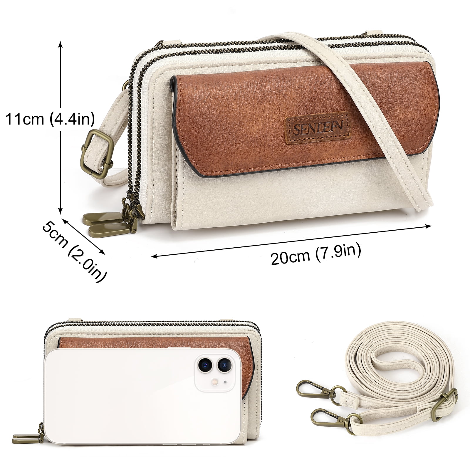 SENDEFN Small Crossbody Phone Purses for Women Vegan Leather Crossbody Bags Shoulder Handbags