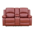 thumbnail image 2 of Aukfa Double Manual Recliner Chair, Overstuffed Loveseat with Cupholder for Living Room, Red, 2 of 13