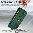 thumbnail image 6 of Nalacover Case for Samsung Galaxy A04E Wallet Case with Card Holder & Zipper Pocket, 360° Rotation Ring Kickstand Premium PU Leather Cover, Shockproof Magnetic Button Flip Stand Phone Case,Green, 6 of 9