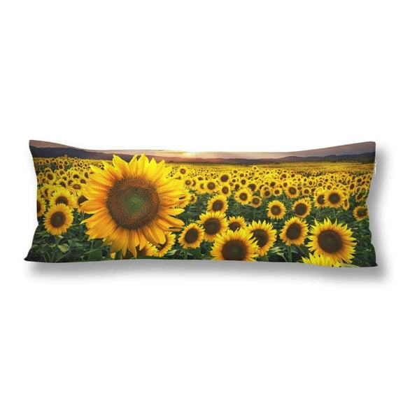 ABPHOTO Sunflowers Sunset Body Pillow Covers Pillowcase Throw Pillows 20x60 inch