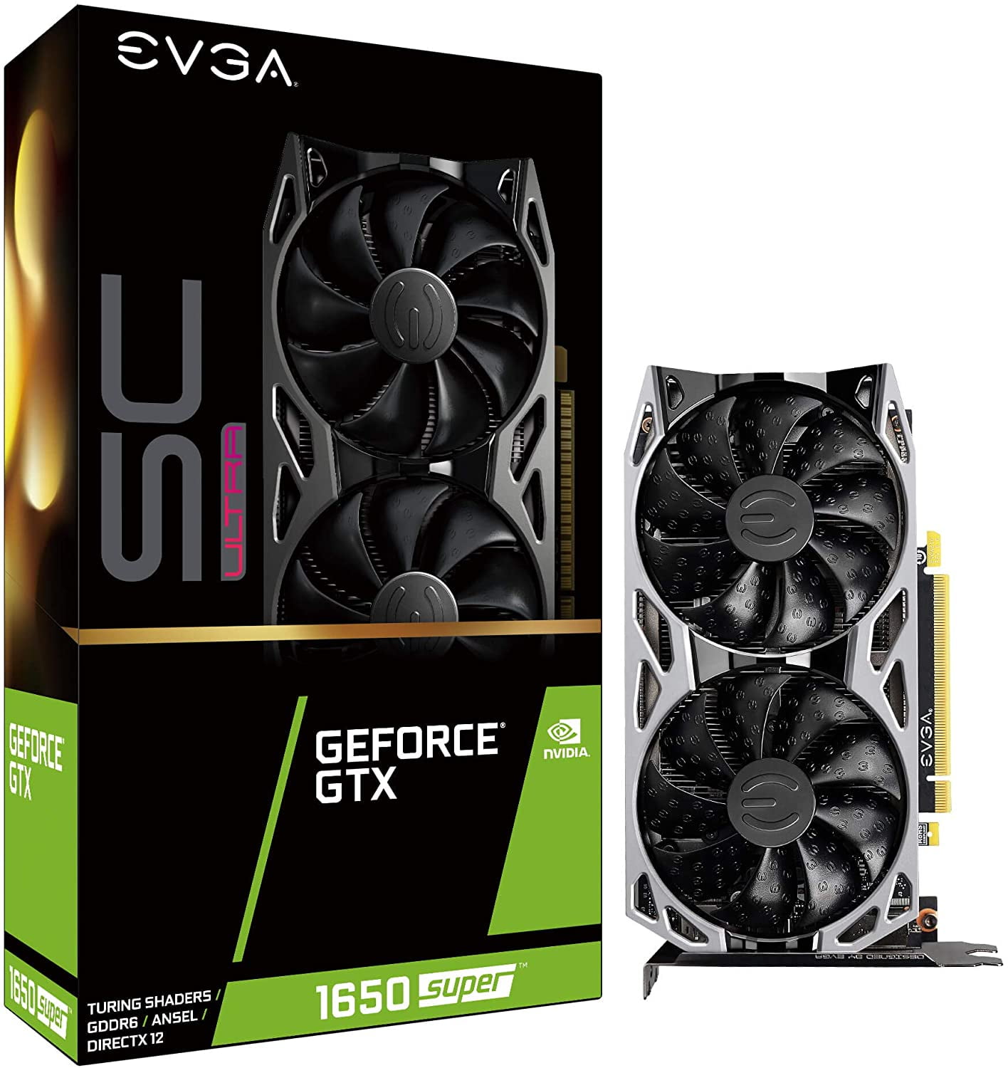 Restored EVGA 4GB GeForce GTX 1650 Super SC Ultra Gaming Graphic Cards, Black
