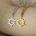 thumbnail image 4 of 14K Yellow Gold Necklaces Simple Little Sun Pendant Collar Chain Fashion Necklace For Women Men Jewelry Friends Best Gifts NEW, 4 of 8