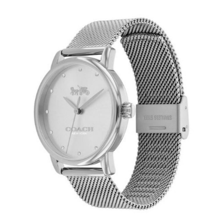 Coach 14503741 Grand Silver Glitz Dial Mesh Band Women's 36mm